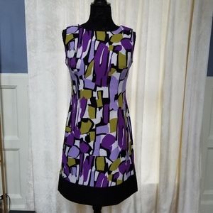 Mod Purple and Green Sheath Dress